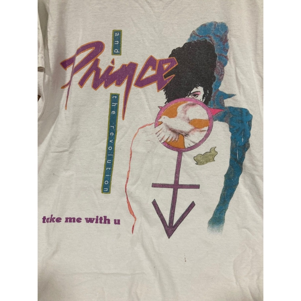 Prince and the Revolution Take Me With U Graphic T-Shirt White Mens Large LG - Picture 2 of 5
